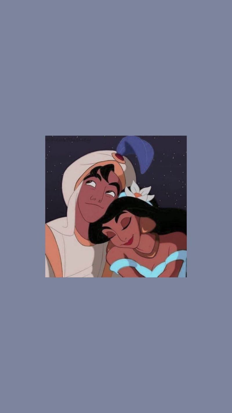 Disney's aladdin and jasmine in a hug - Princess