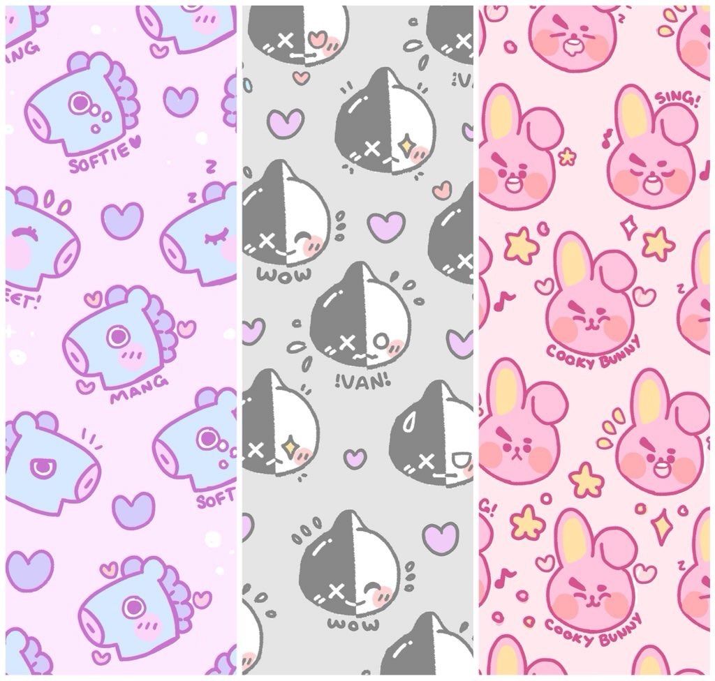 Three BT21 phone backgrounds, one for each character. - BT21