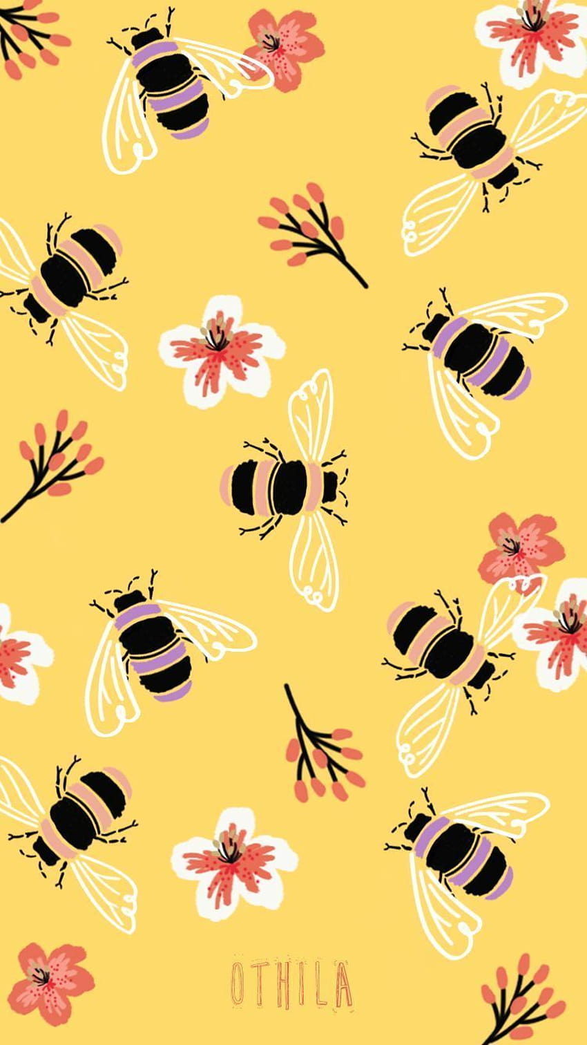 yellow bee HD wallpaper