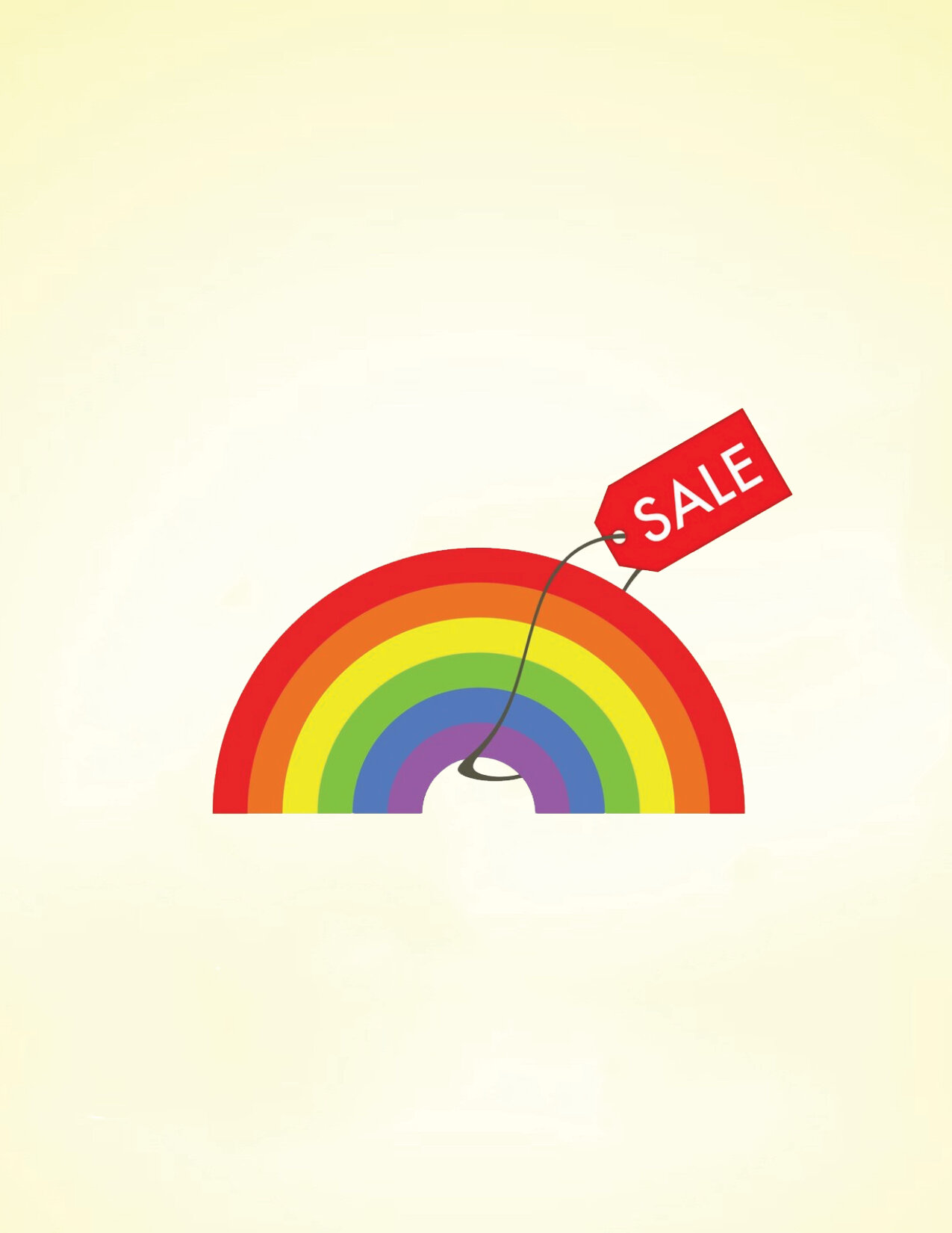 A rainbow with a sale tag on it - LGBT, pride