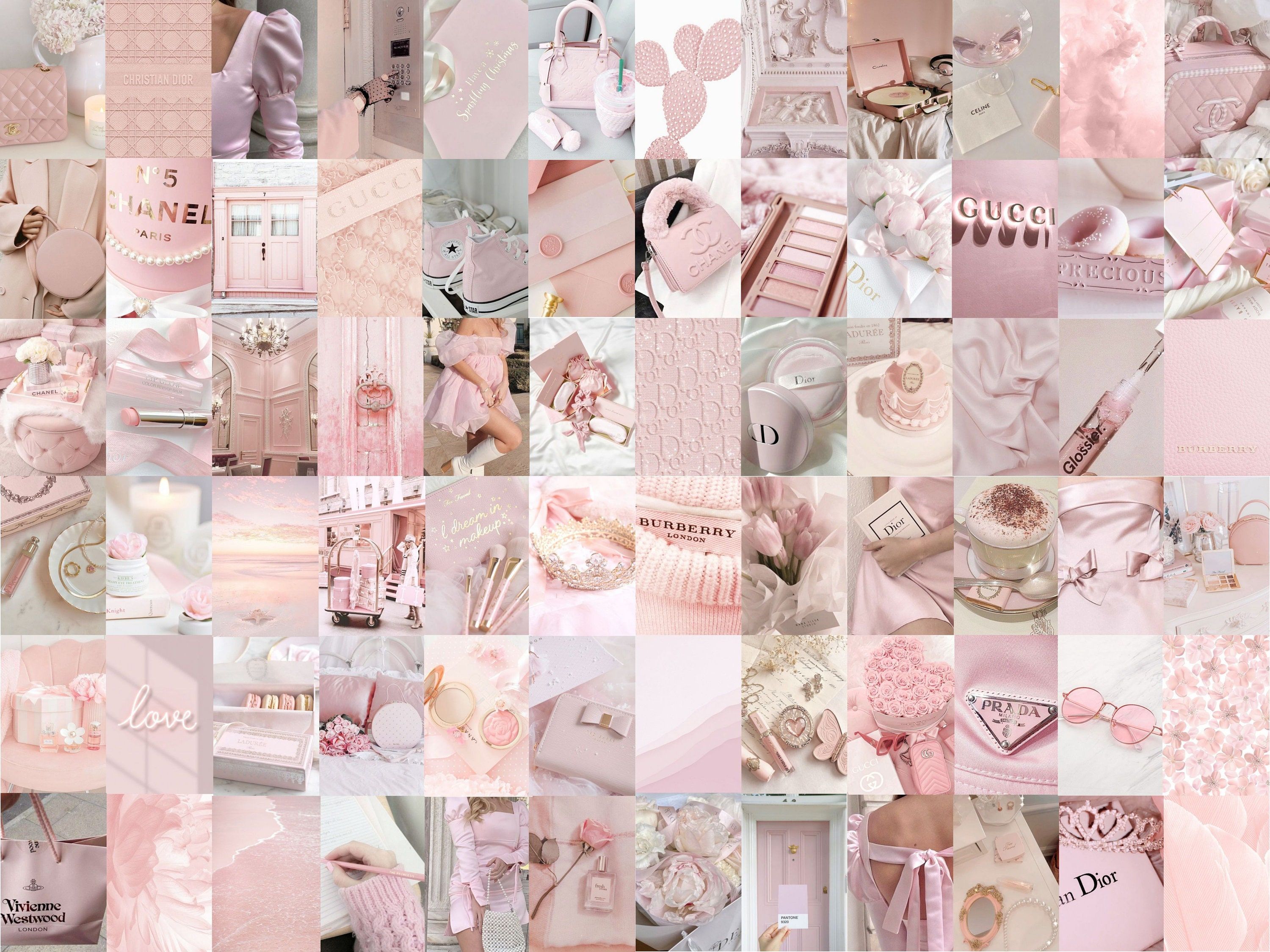 Blush Pink Collage Kit Pastel Pink Wall Collage Blush