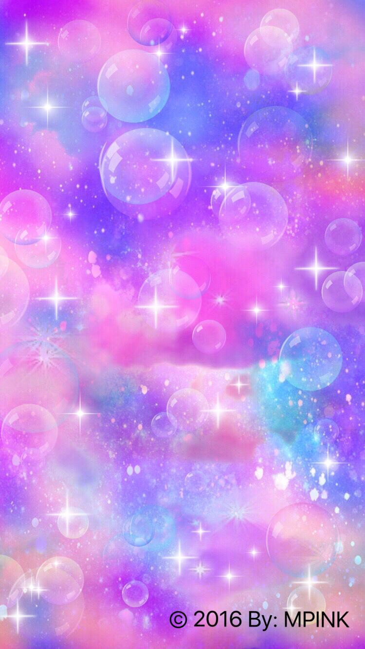 A pink and purple background with stars - Bubbles