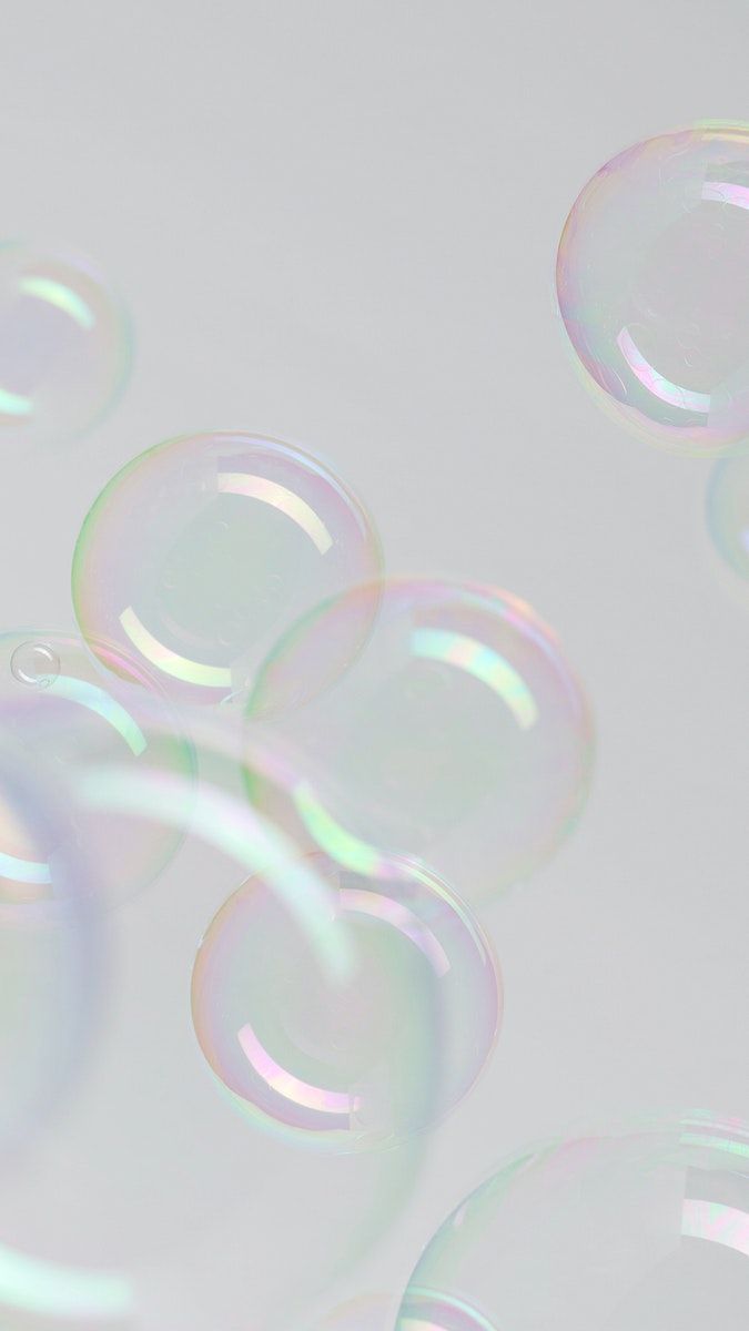 Transparent soap bubble pattern on a gray mobile screen background. free image / roungroat. Bubbles wallpaper, Bubble drawing, Soap bubbles