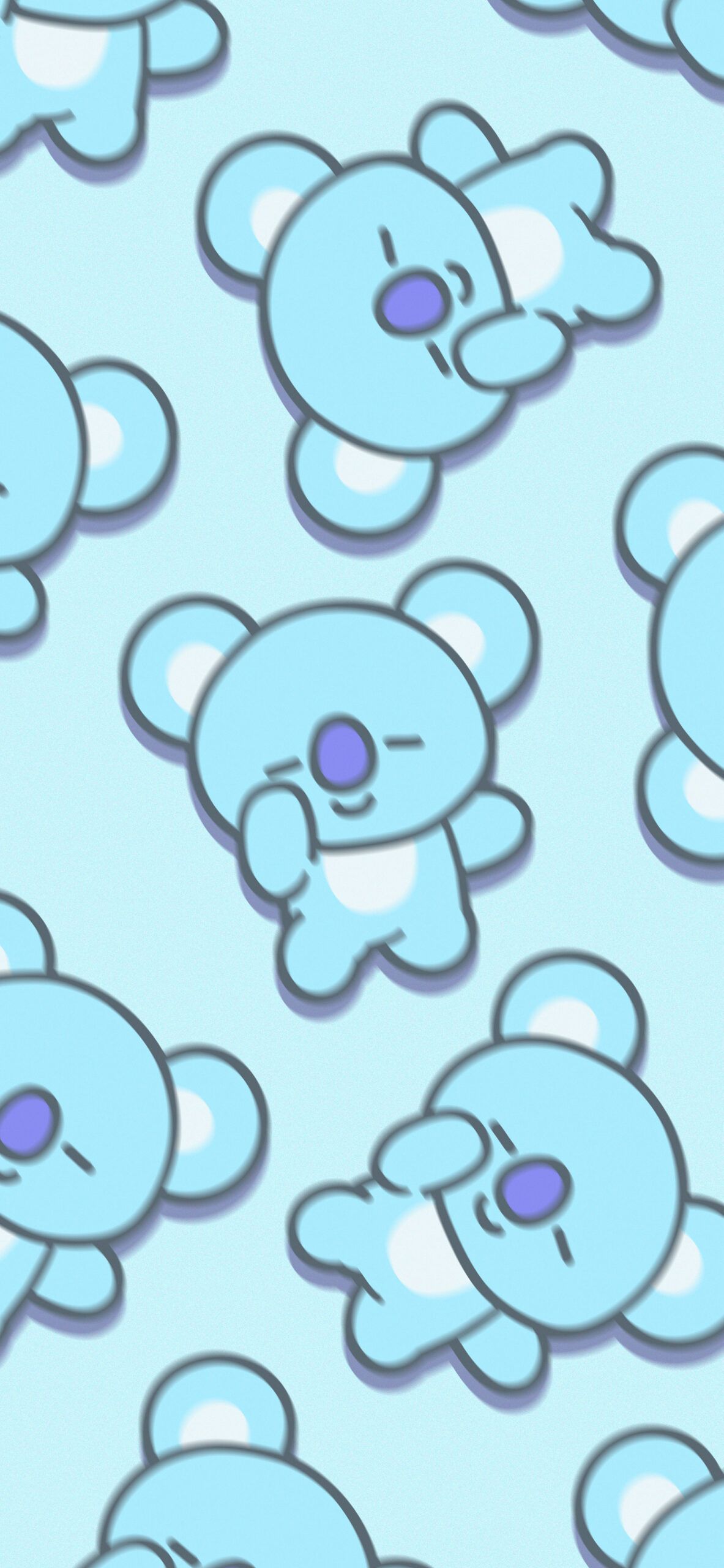 A blue and white pattern of bears - BT21