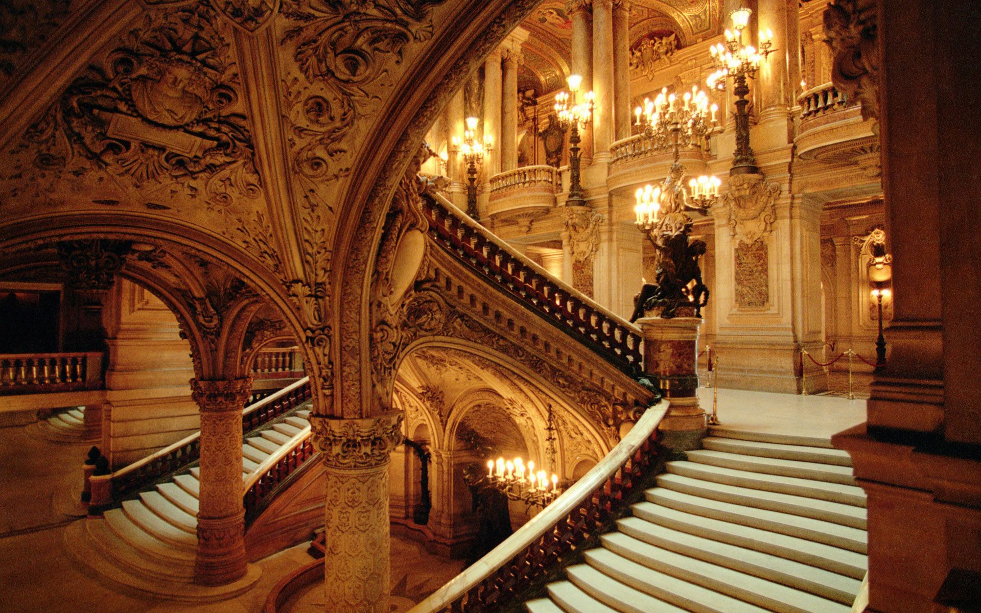 A staircase in an ornate building - Castle