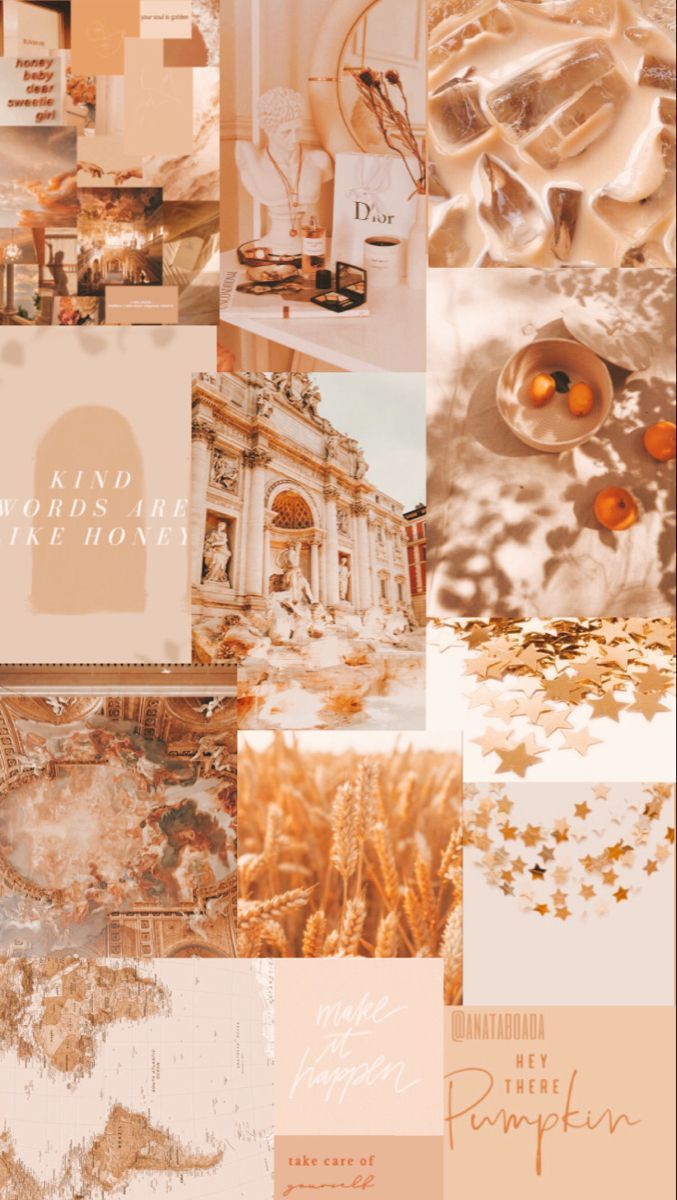 A collage of pictures with different colors and textures - Champagne