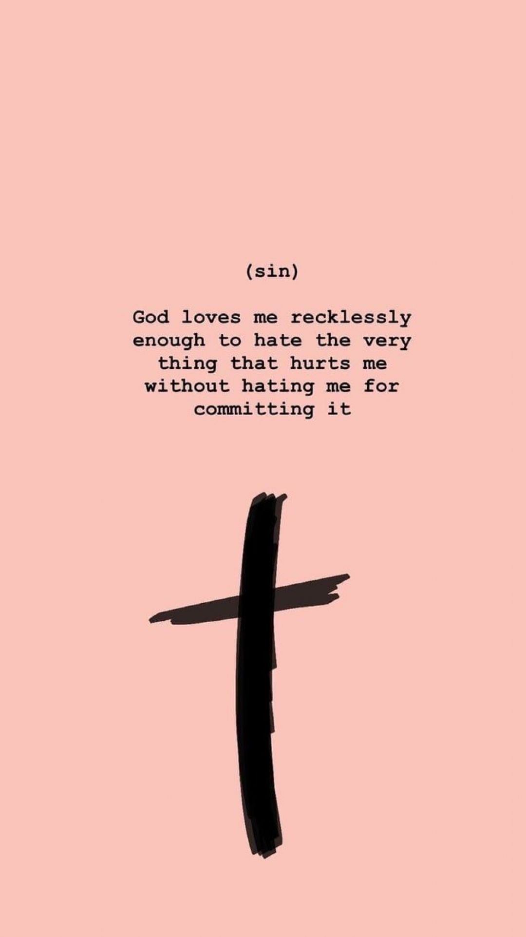 A cross with the words 