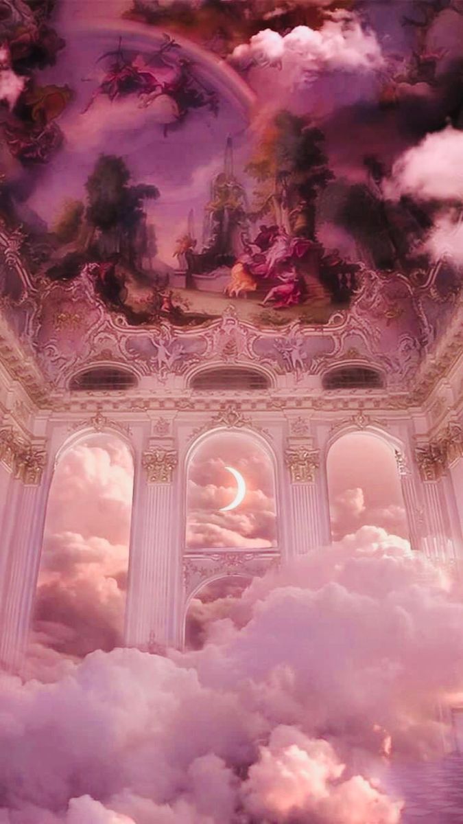 A painting of clouds and an angel - Castle