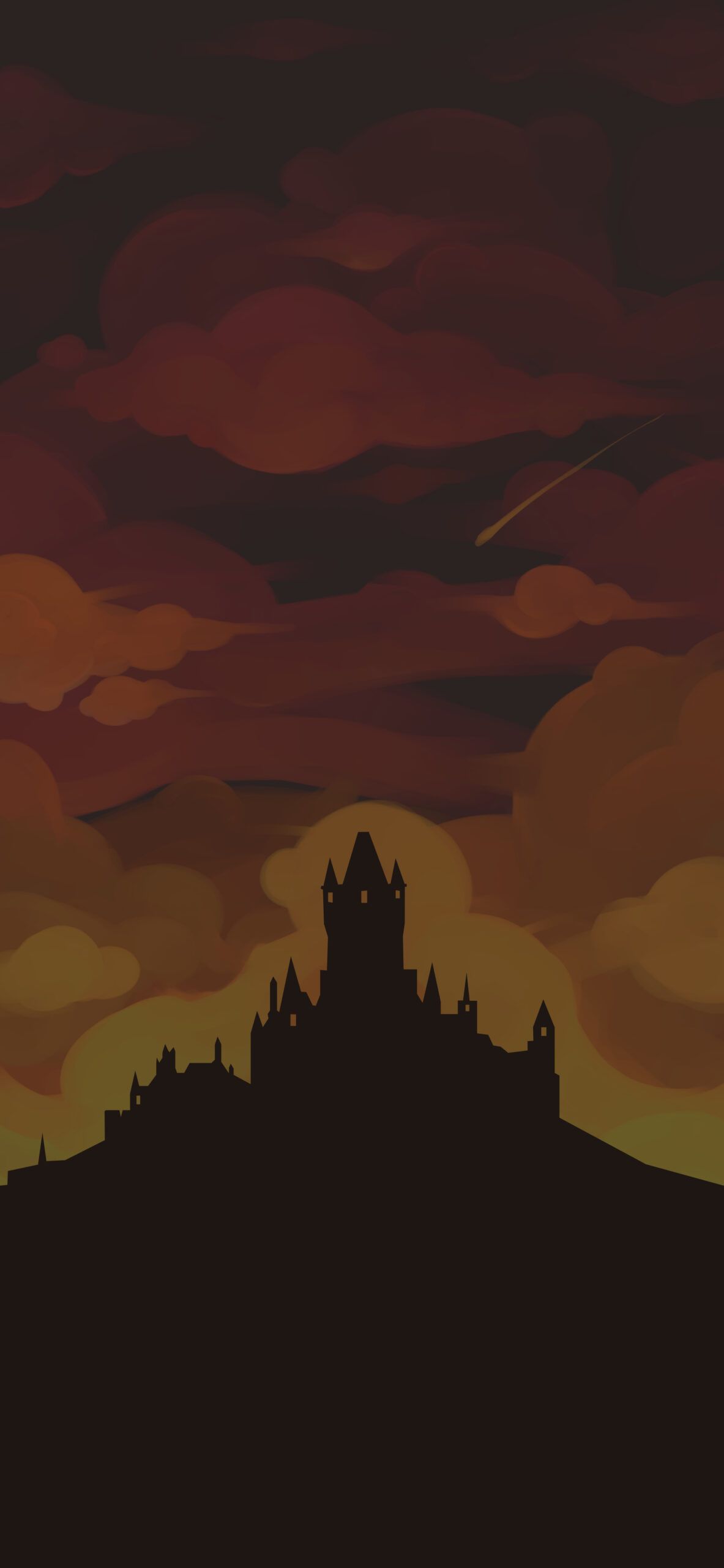 A silhouette of the castle at sunset - Castle