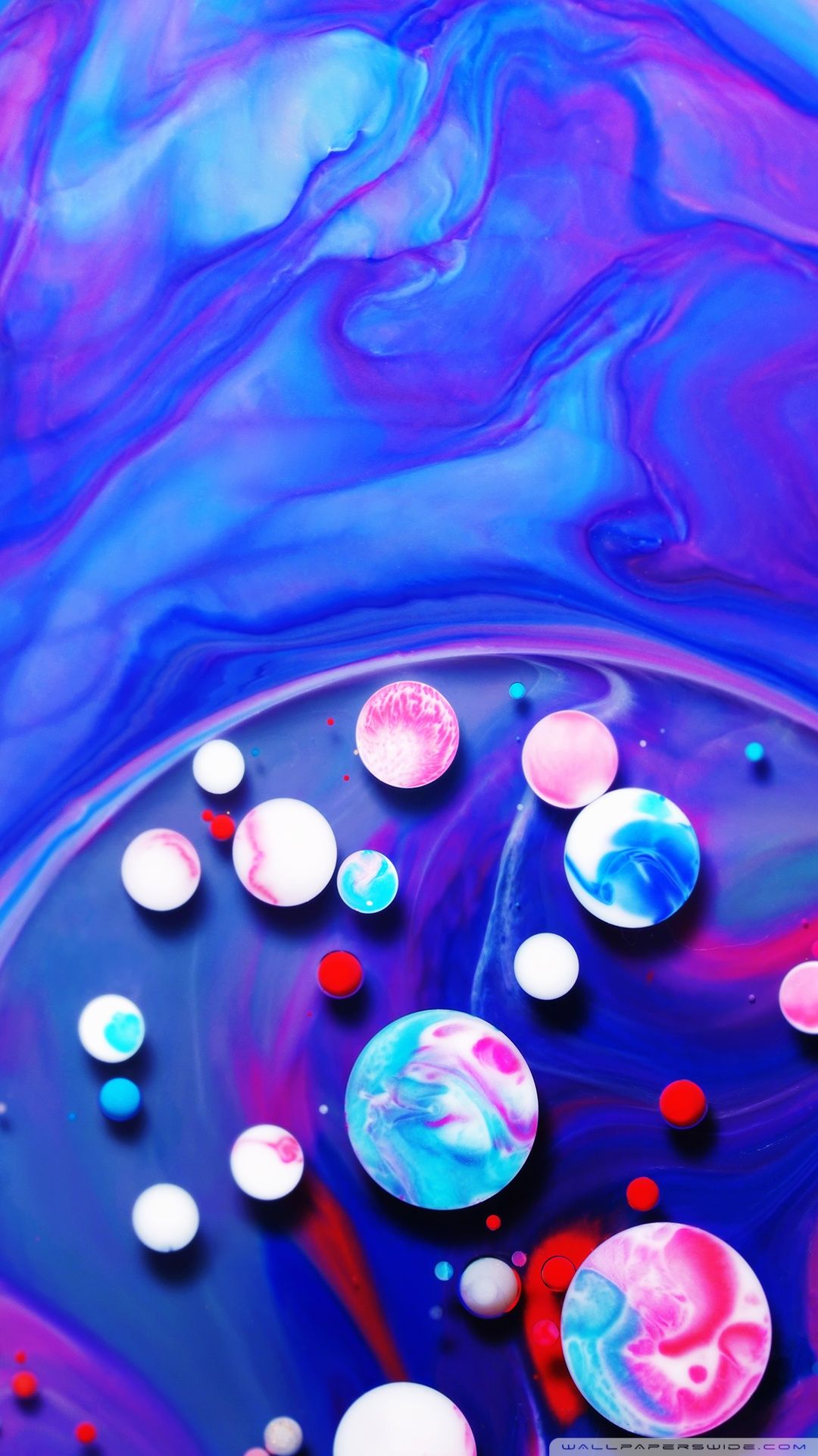 IPhone wallpaper with abstract colorful background - Bubbles