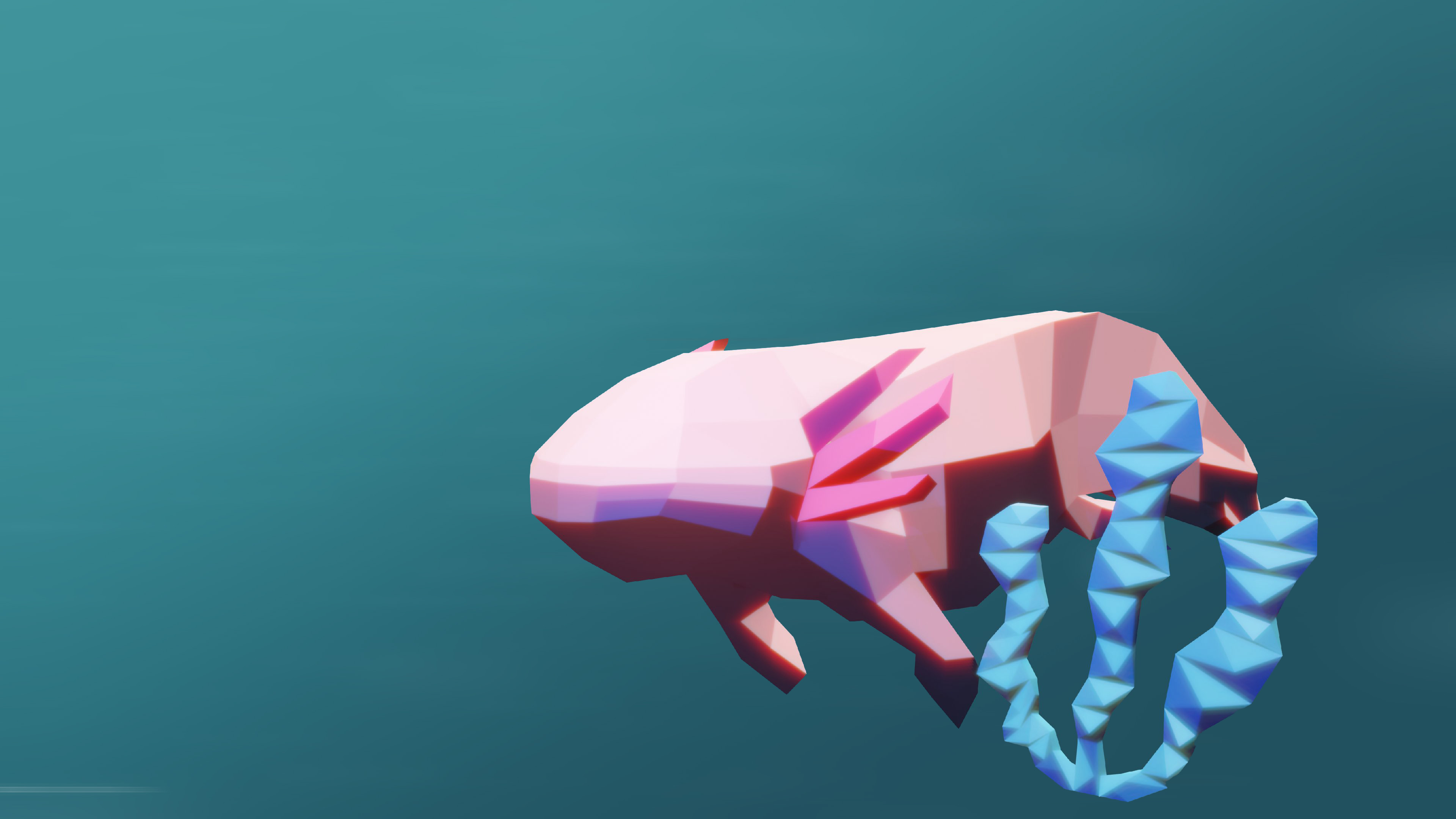 A low poly version of an animal - Axolotl