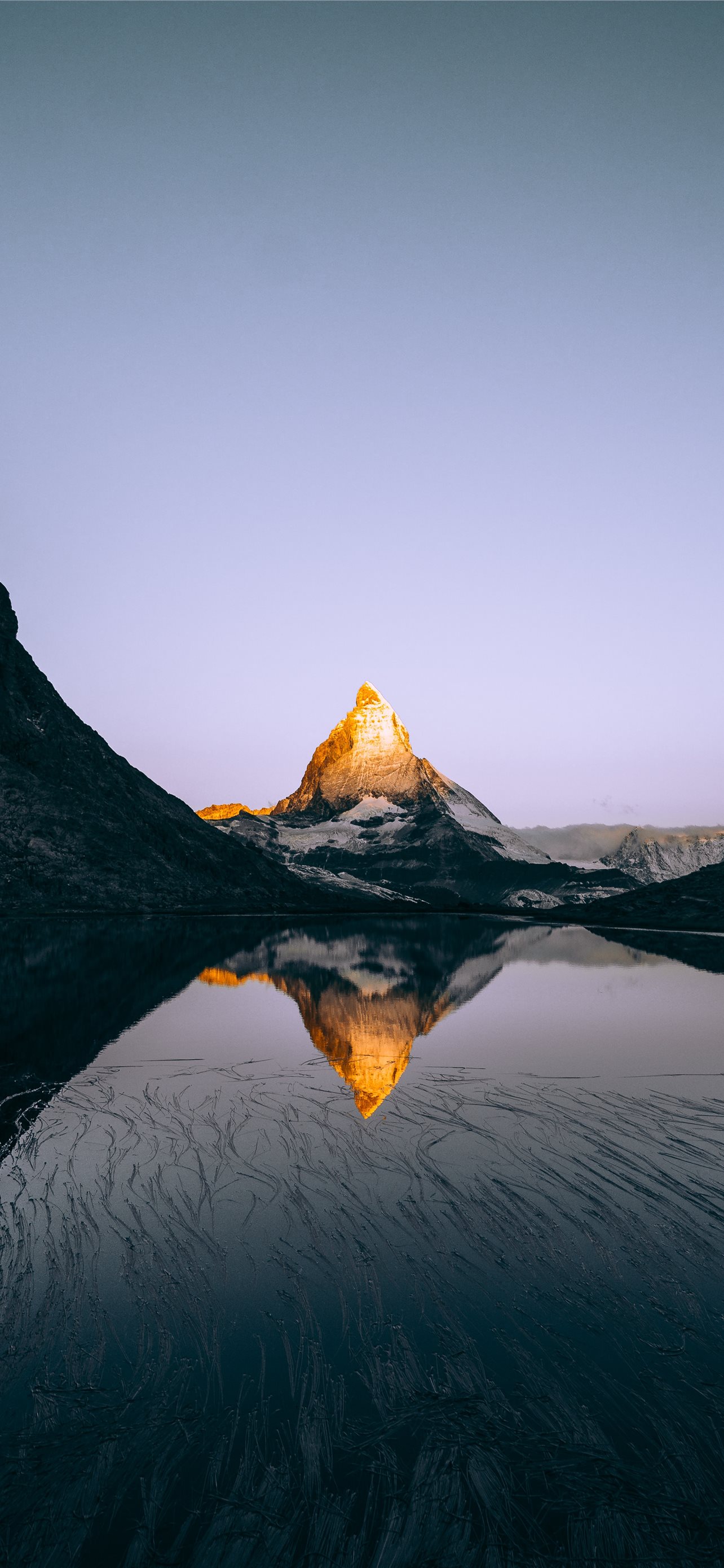 A mountain reflected in the water - Clean