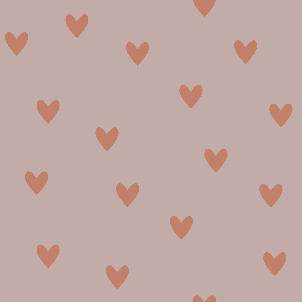 A pink background with small orange hearts - Champagne