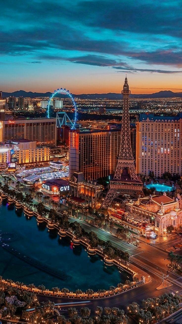 Las Vegas, Nevada, USA, is a city that never sleeps. The city is known for its casinos, entertainment, and shopping. - Las Vegas