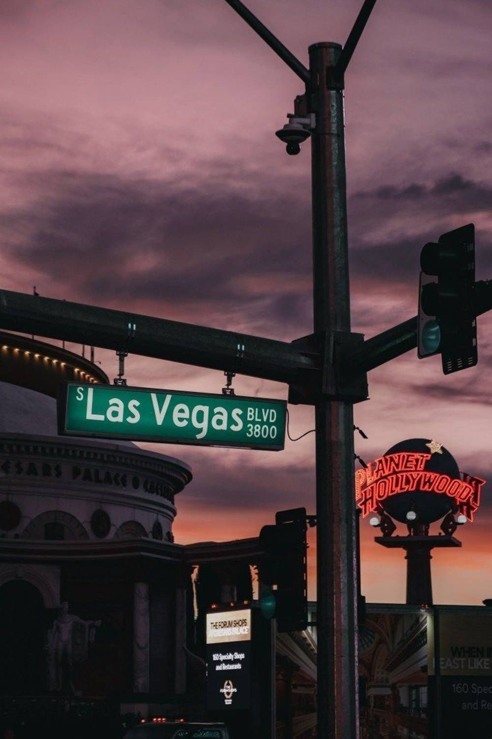 A street sign in las vegas at night - Las Vegas