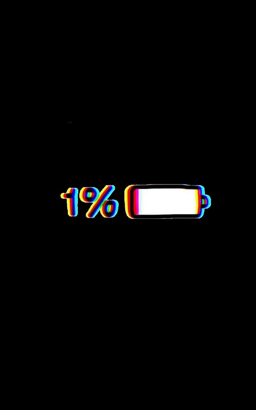 A battery with the words 1% on it - Glitch