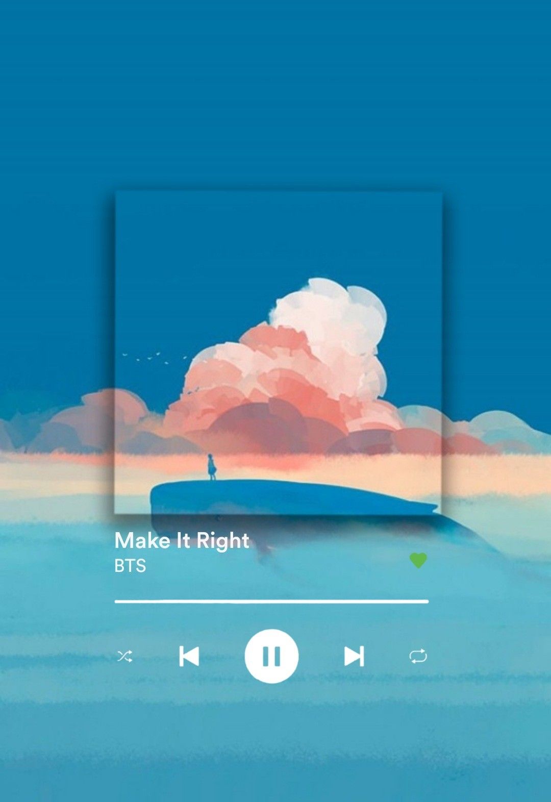 A screenshot of the music player on an android phone - Spotify