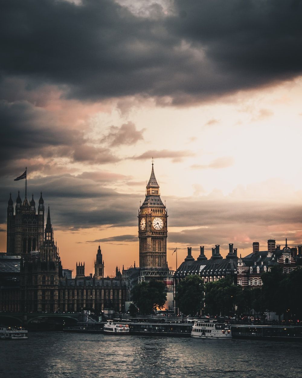 A photo of the Big Ben clock tower in London, England. - London