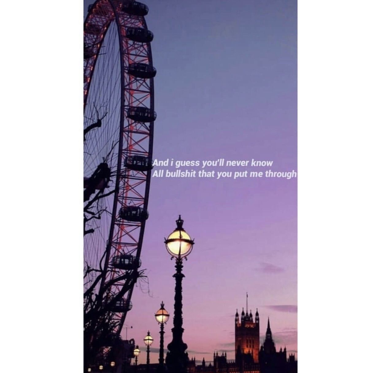 A ferris wheel with the words, and i'll be fine - London