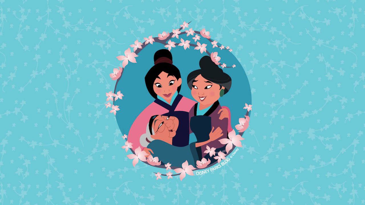 A cartoon of two women and their child - Mulan