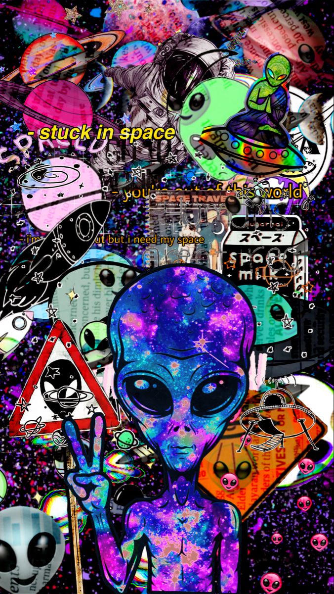 A collage of aliens and other objects - Alien