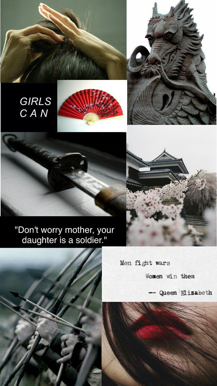 A collage of pictures with different themes - Mulan