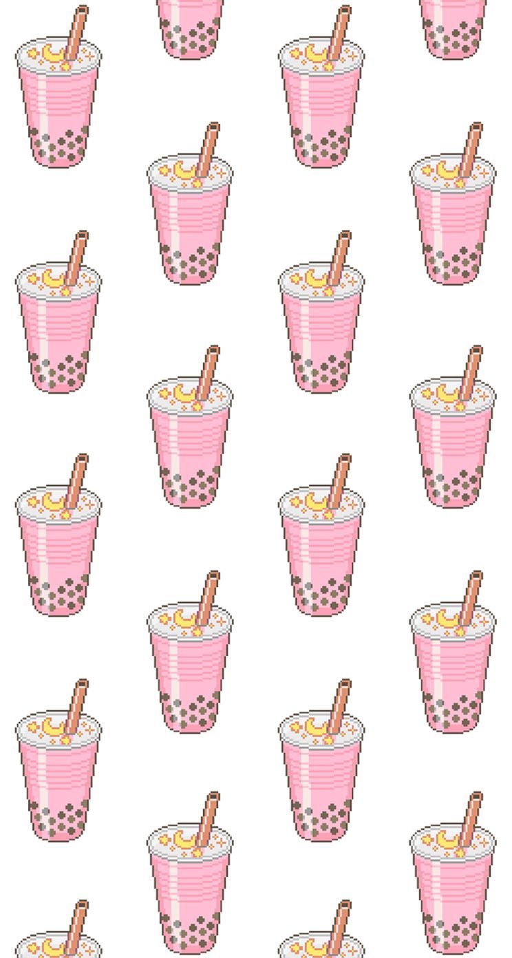 Bubble tea pattern by kawaii-puff on spoonflower - Boba