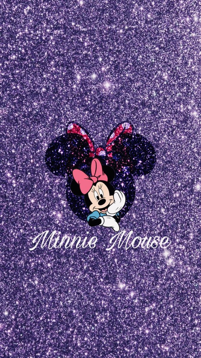 The minnie mouse purple glitter wallpaper - Minnie Mouse