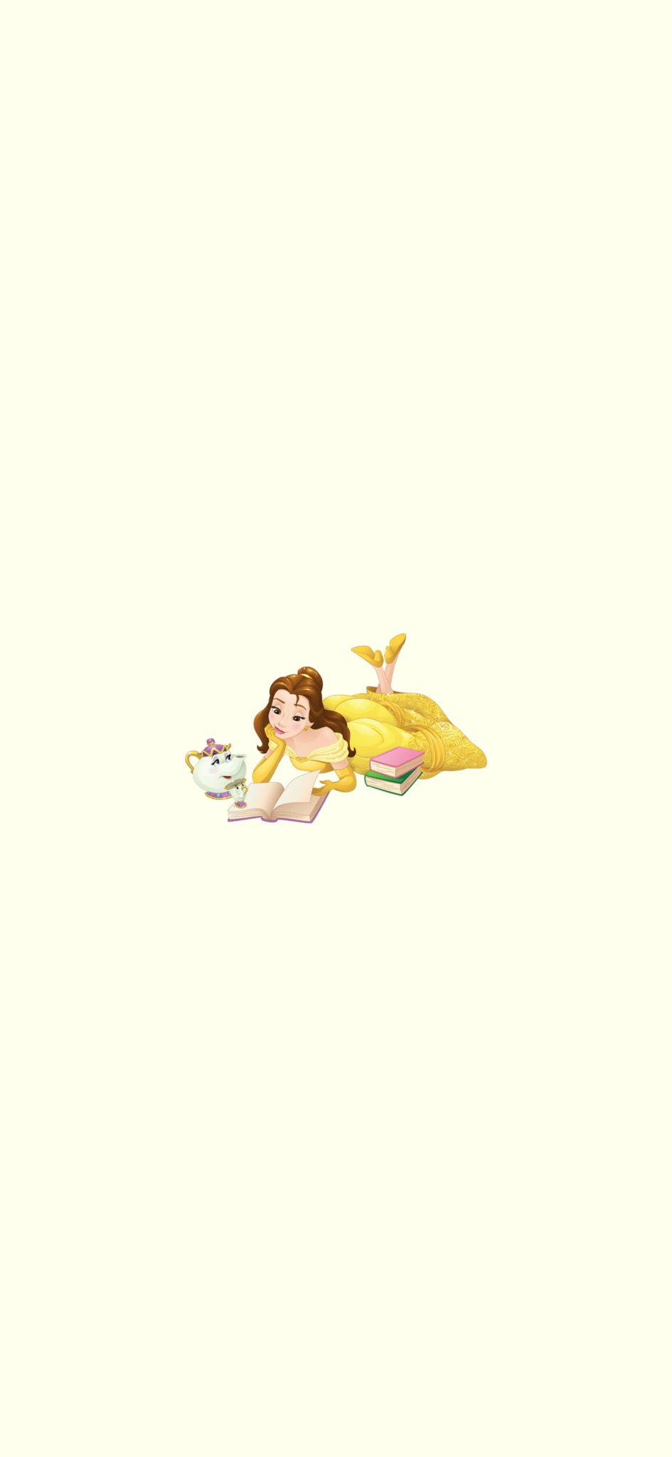 Disney Princess Belle lying down on the floor reading a book - Belle