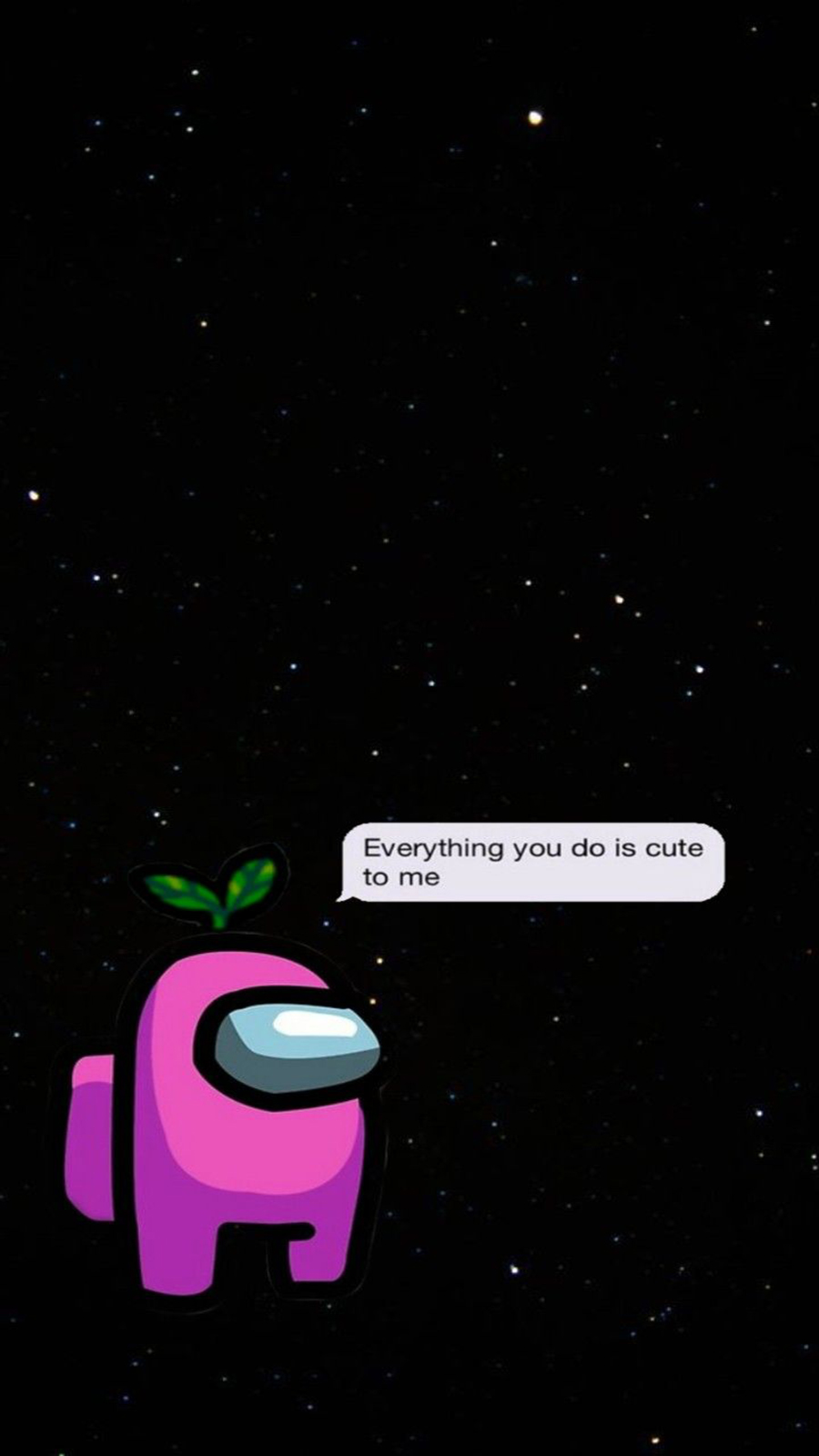 A cartoon character is talking to the stars - Among Us