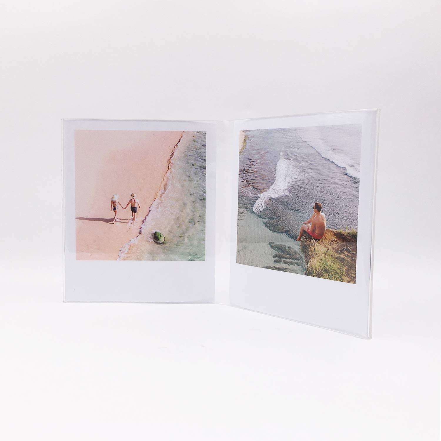 A6 size acrylic frame for two photos, one on each side - Polaroid