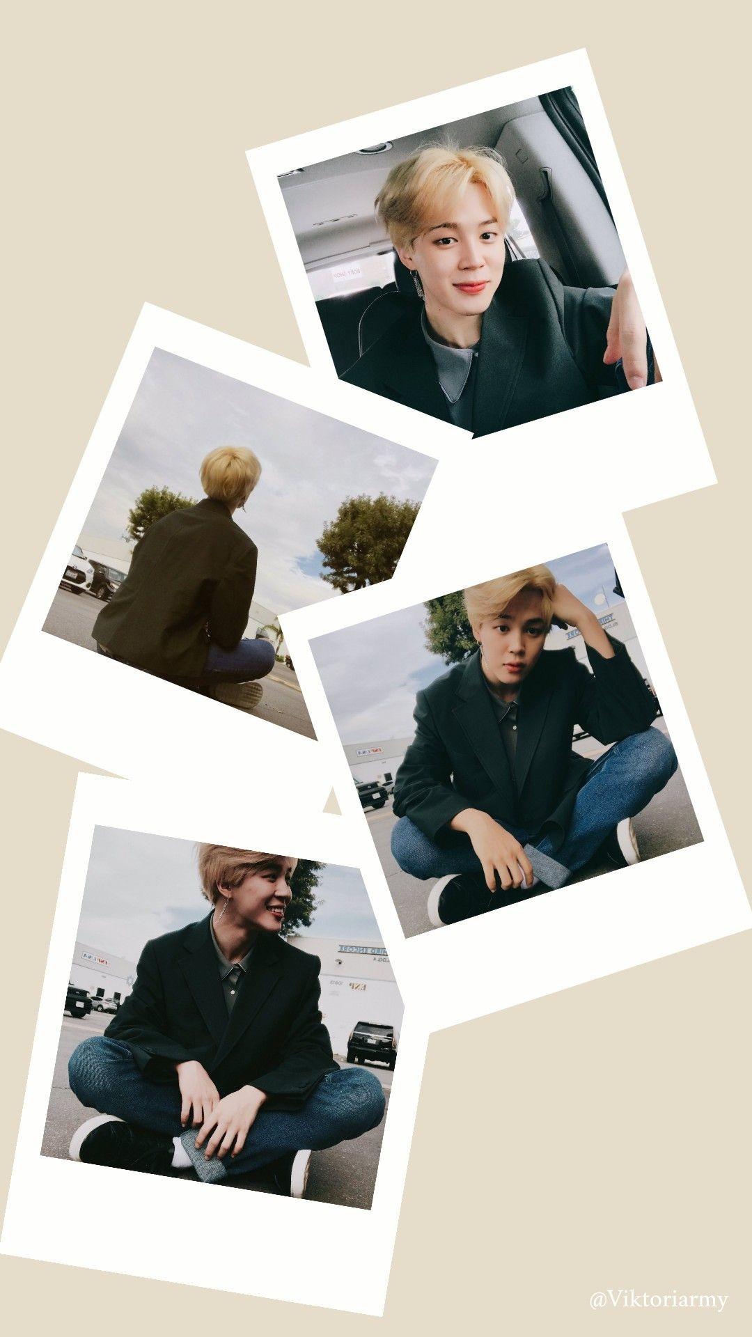 Collage of viktor from bts in a black coat - Polaroid