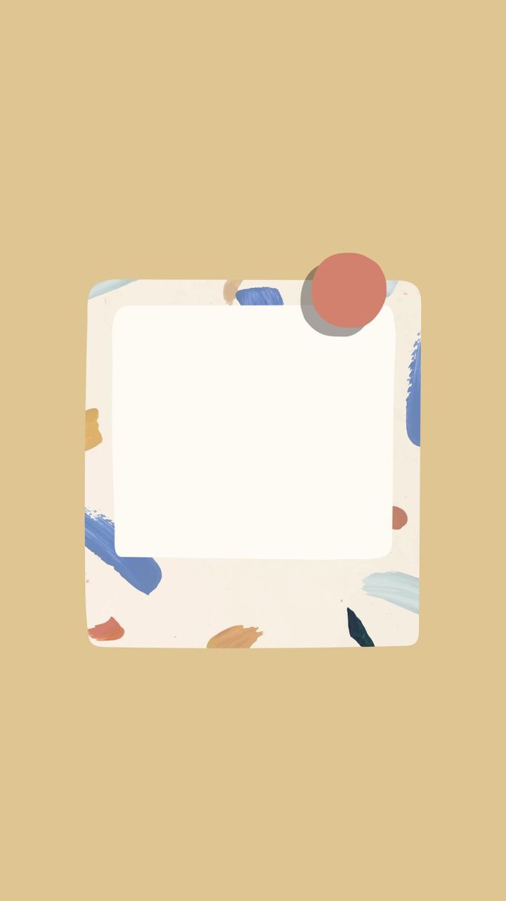 A square frame with abstract shapes on a tan background - Polaroid