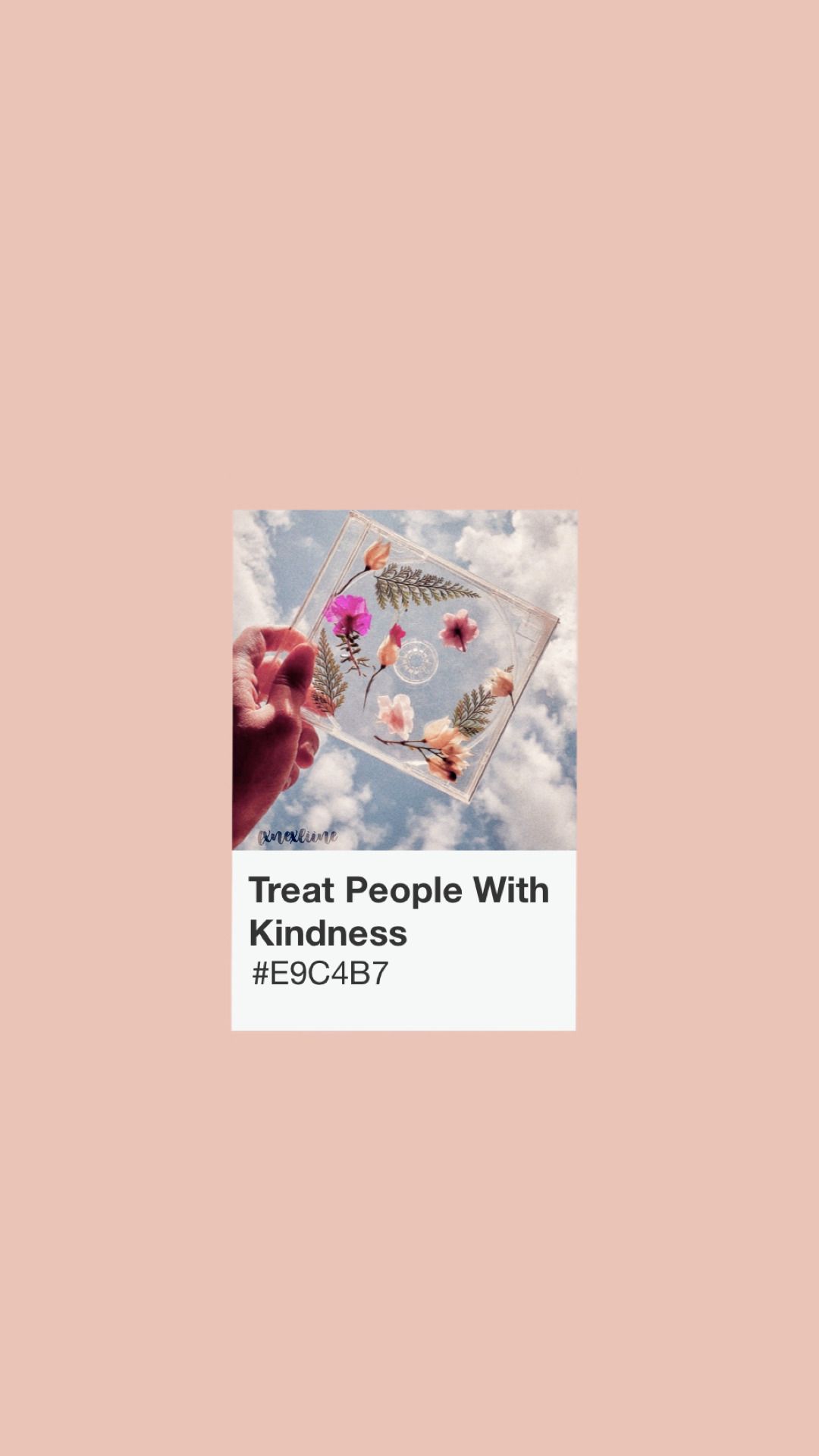 Treat people with kindness phone background - Polaroid