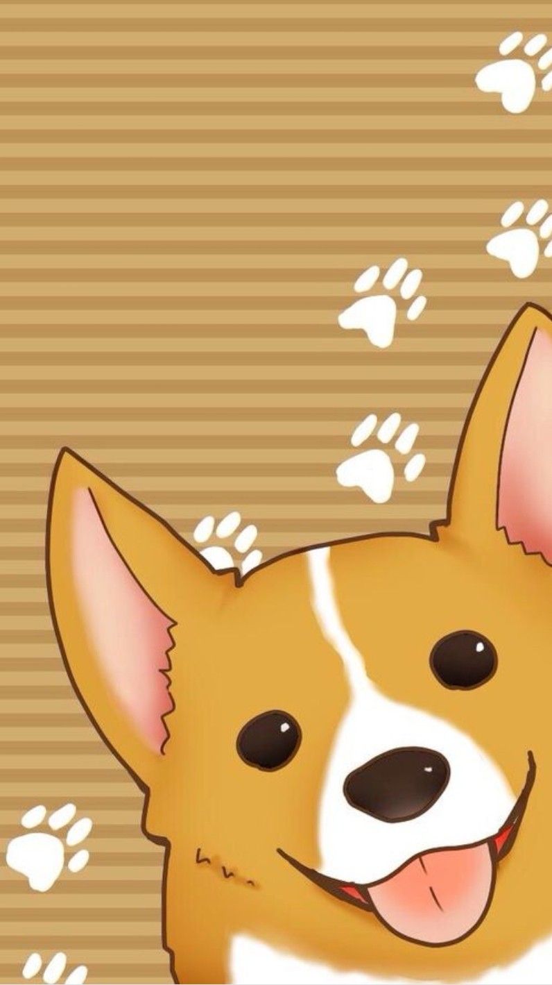 A brown and white dog wallpaper for iPhone - Corgi