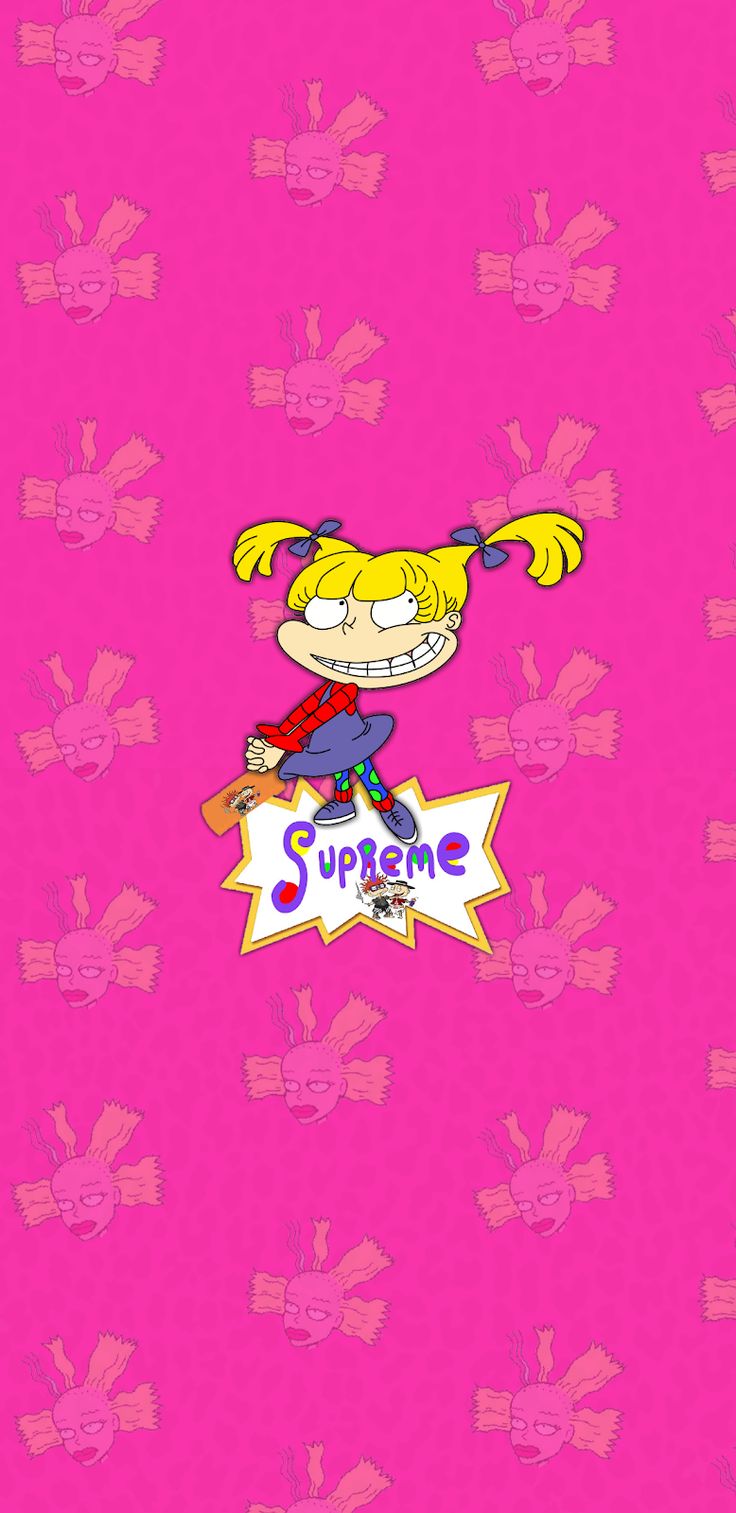 The cartoon character supreme on a pink background - Rugrats