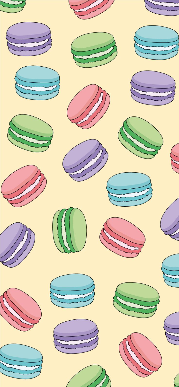 Multiple Macarons Sticker By Isabelle Anne. Cute Food Wallpaper, Baking Wallpaper, Macaroon Wallpaper