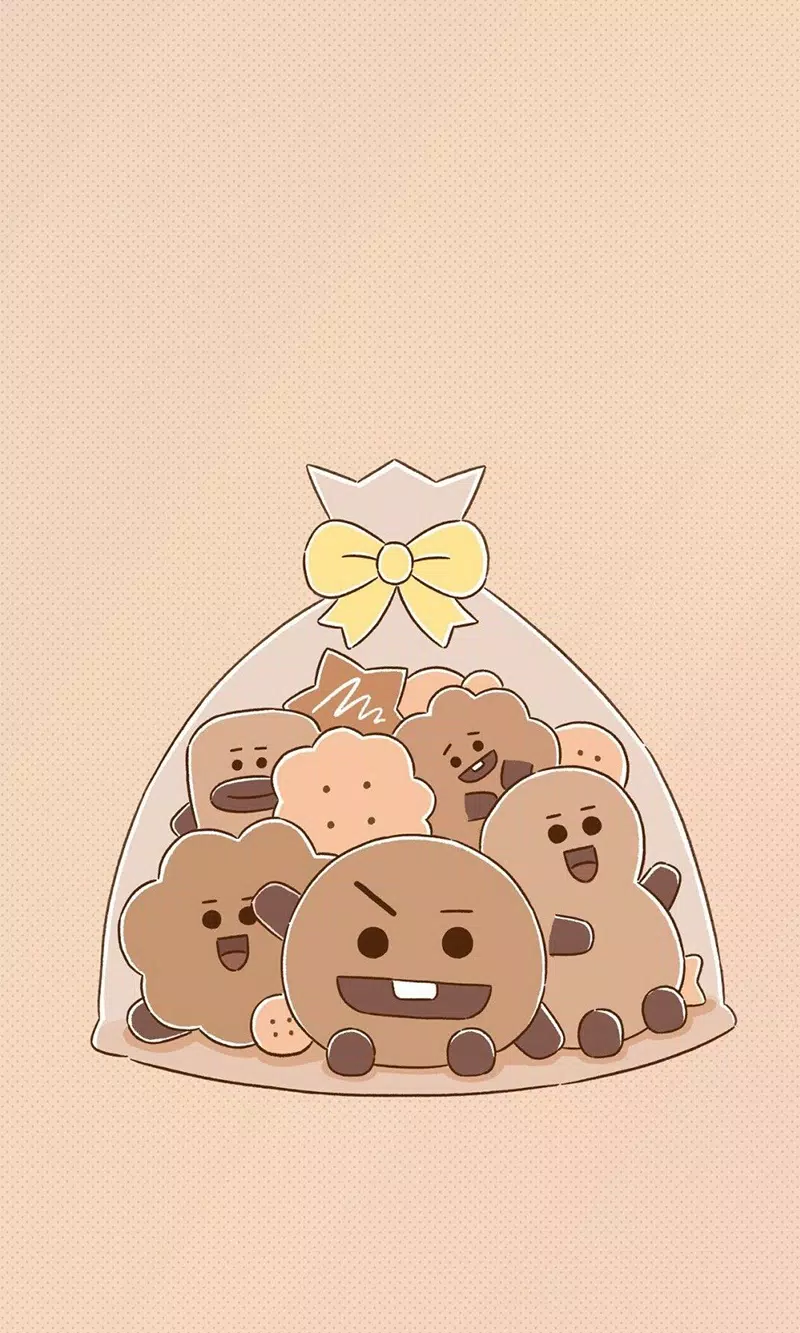 A cute cartoon character is holding some cookies - BT21