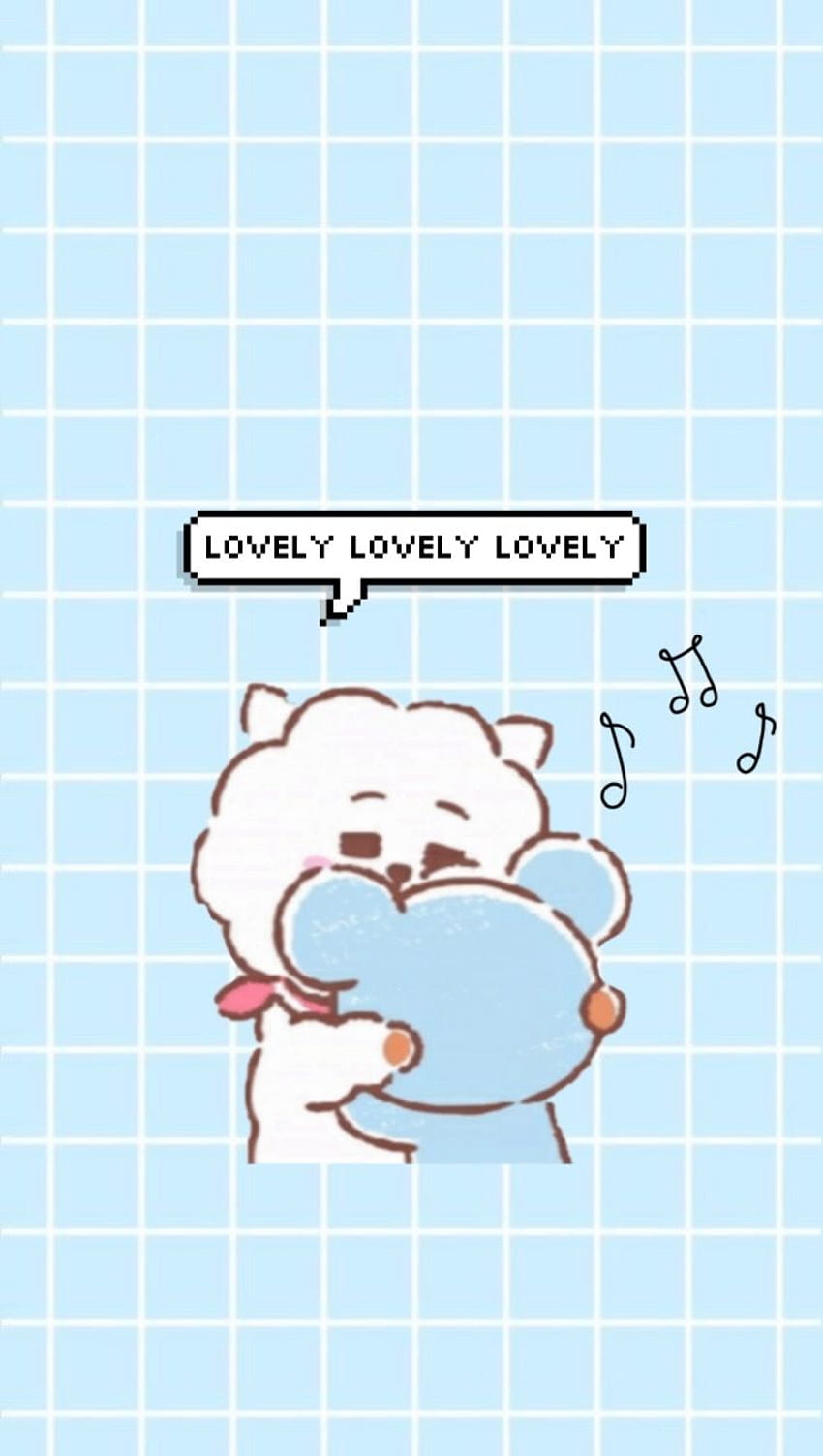A cute cartoon character with the words lovely lover - BT21