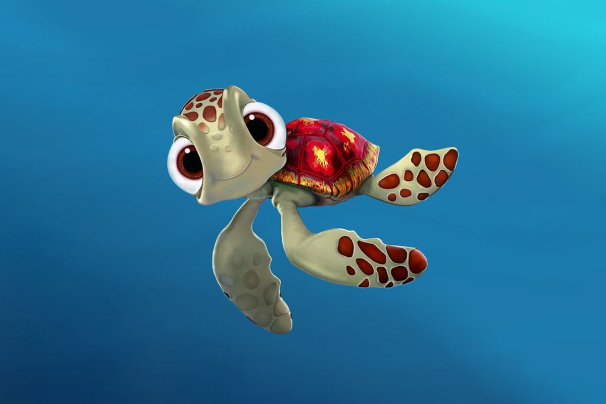 A cartoon turtle with red spots on its shell - Turtle