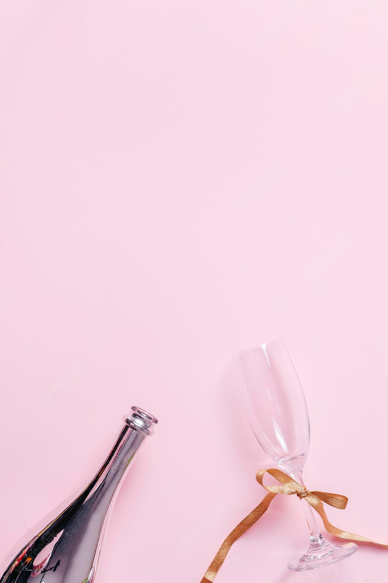 Pink Champagne Bottle Image