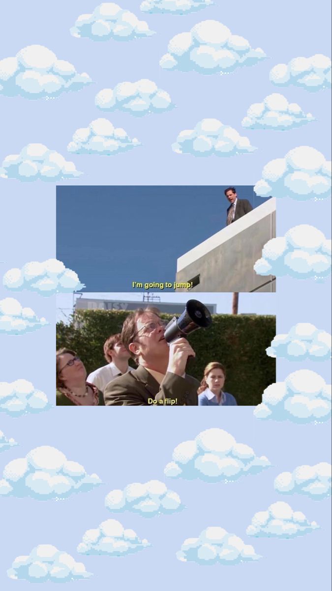 Aesthetic background of the office with clouds - The Office
