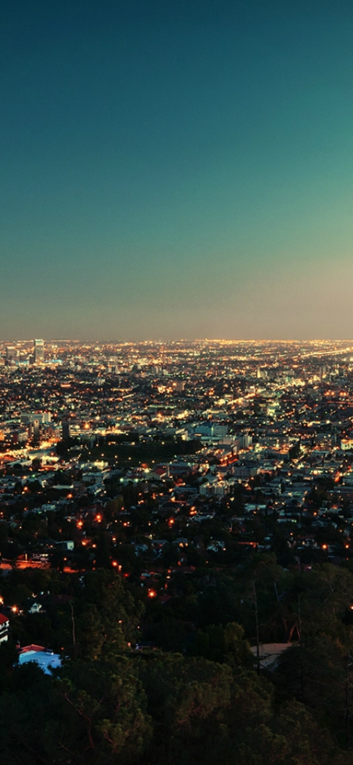 A night time cityscape of Los Angeles, California. - Los Angeles
