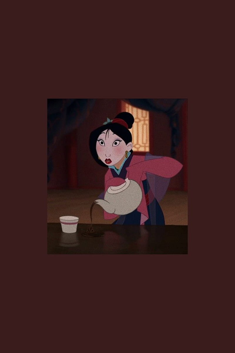 Mulan is seen pouring tea into a cup. - Mulan