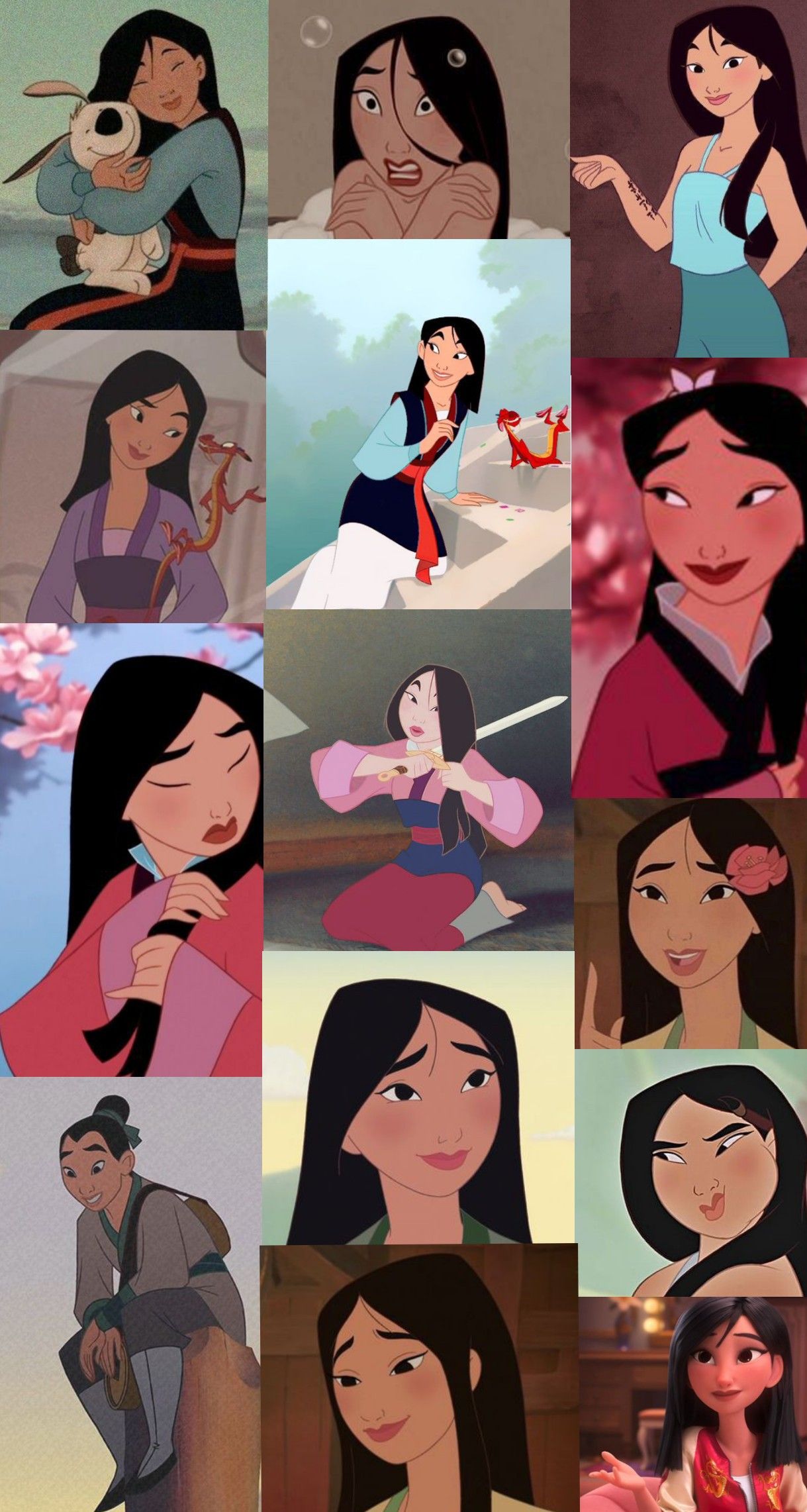 Wallpaper da Mulan. Personajes de princesas de disney, Pinturas disney, Collage de disney