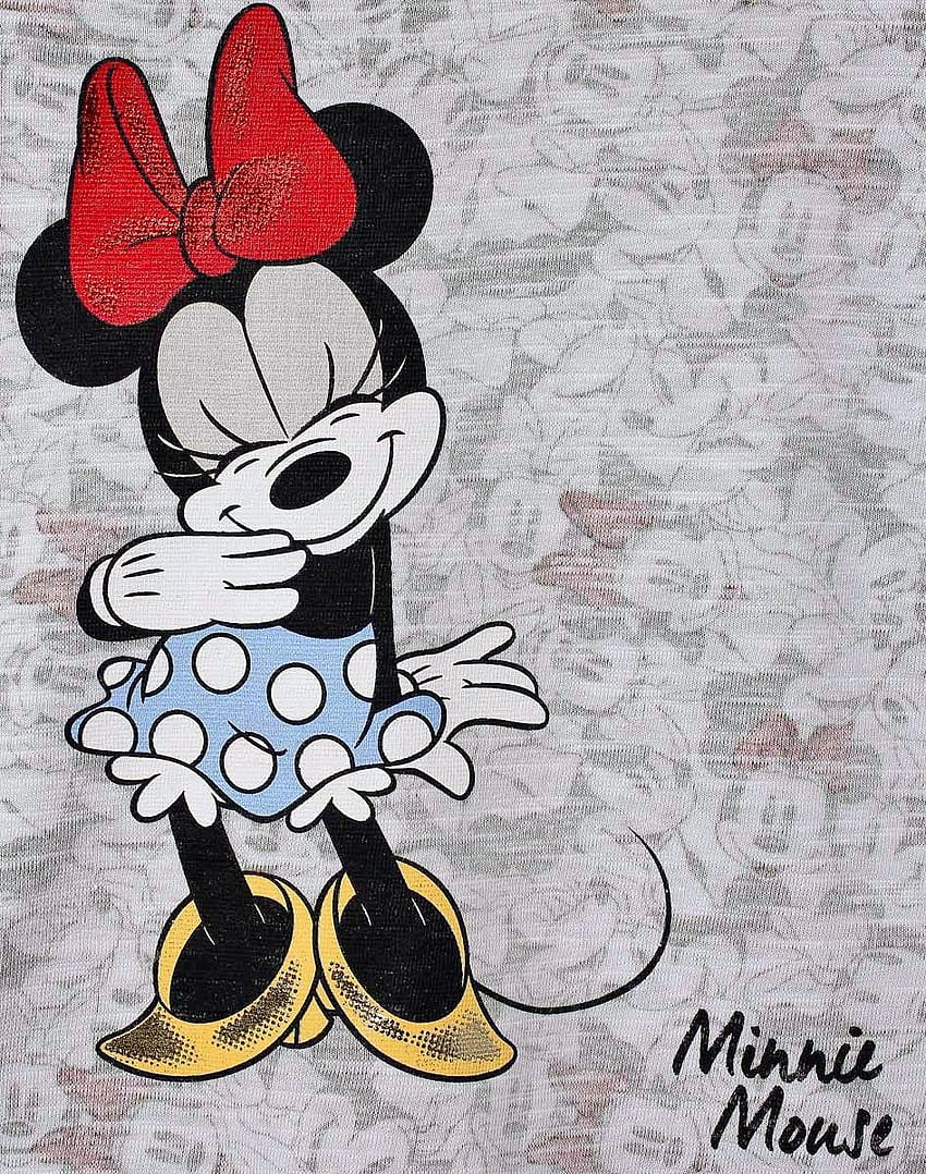 A drawing of minnie mouse with her hands over the mouth - Minnie Mouse