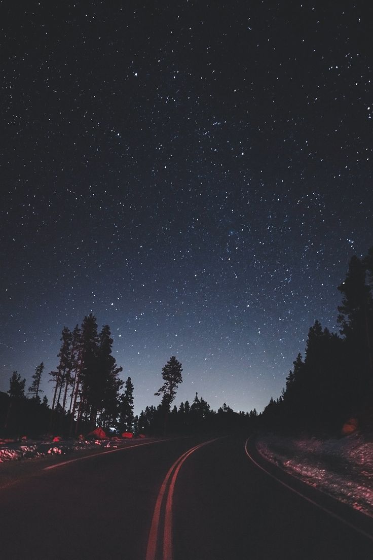 A road with stars in the sky - Road