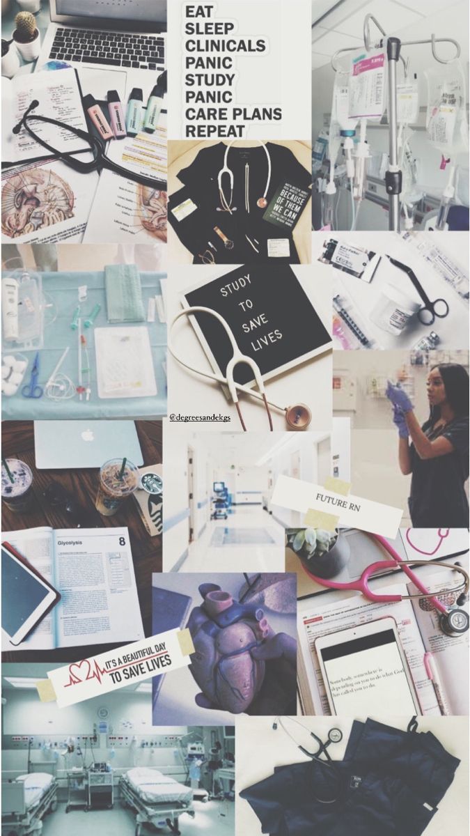 A collage of pictures with different items - Nurse, medical