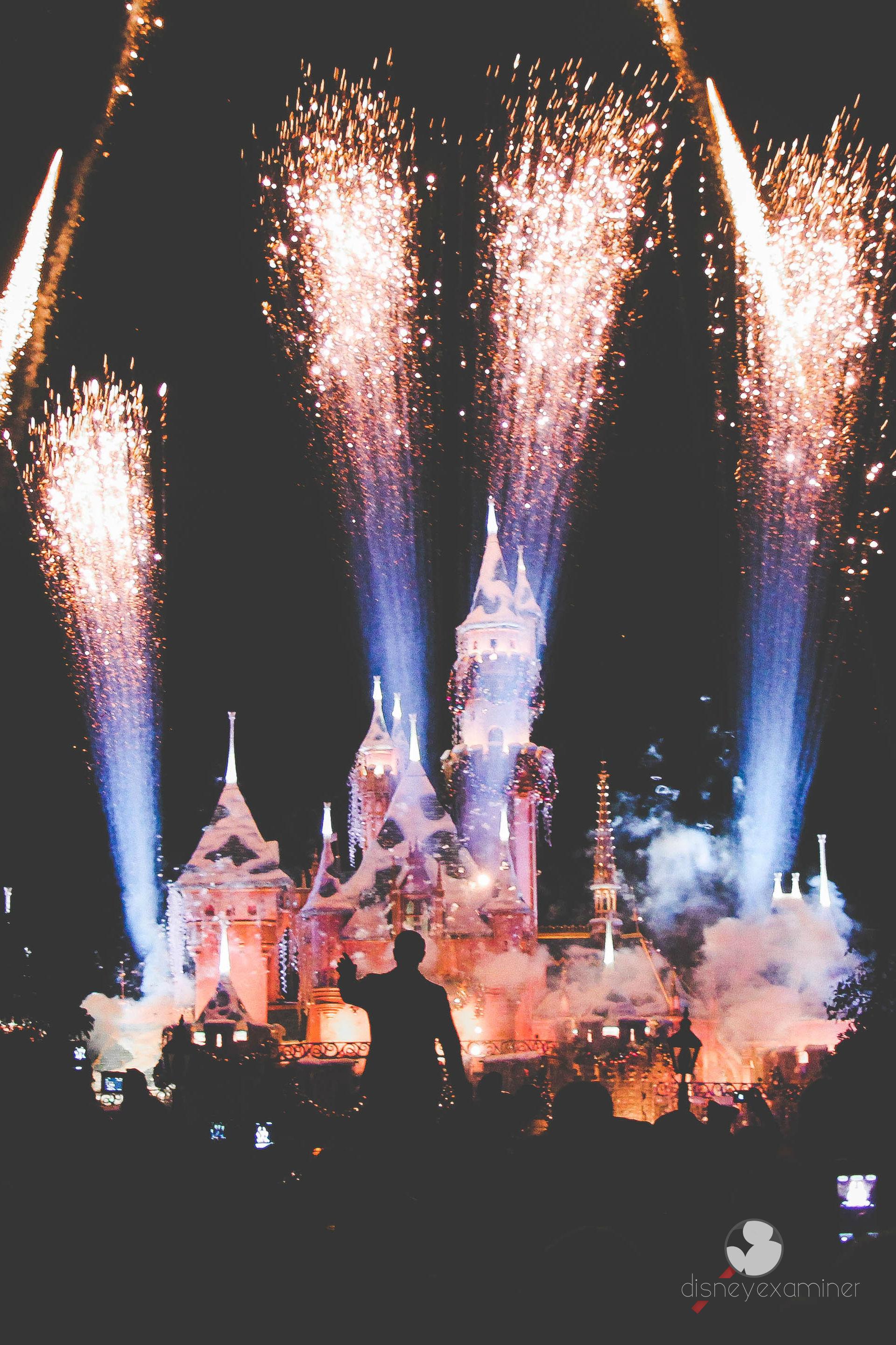 Fireworks light up the sky over Disneyland's castle. - Disneyland
