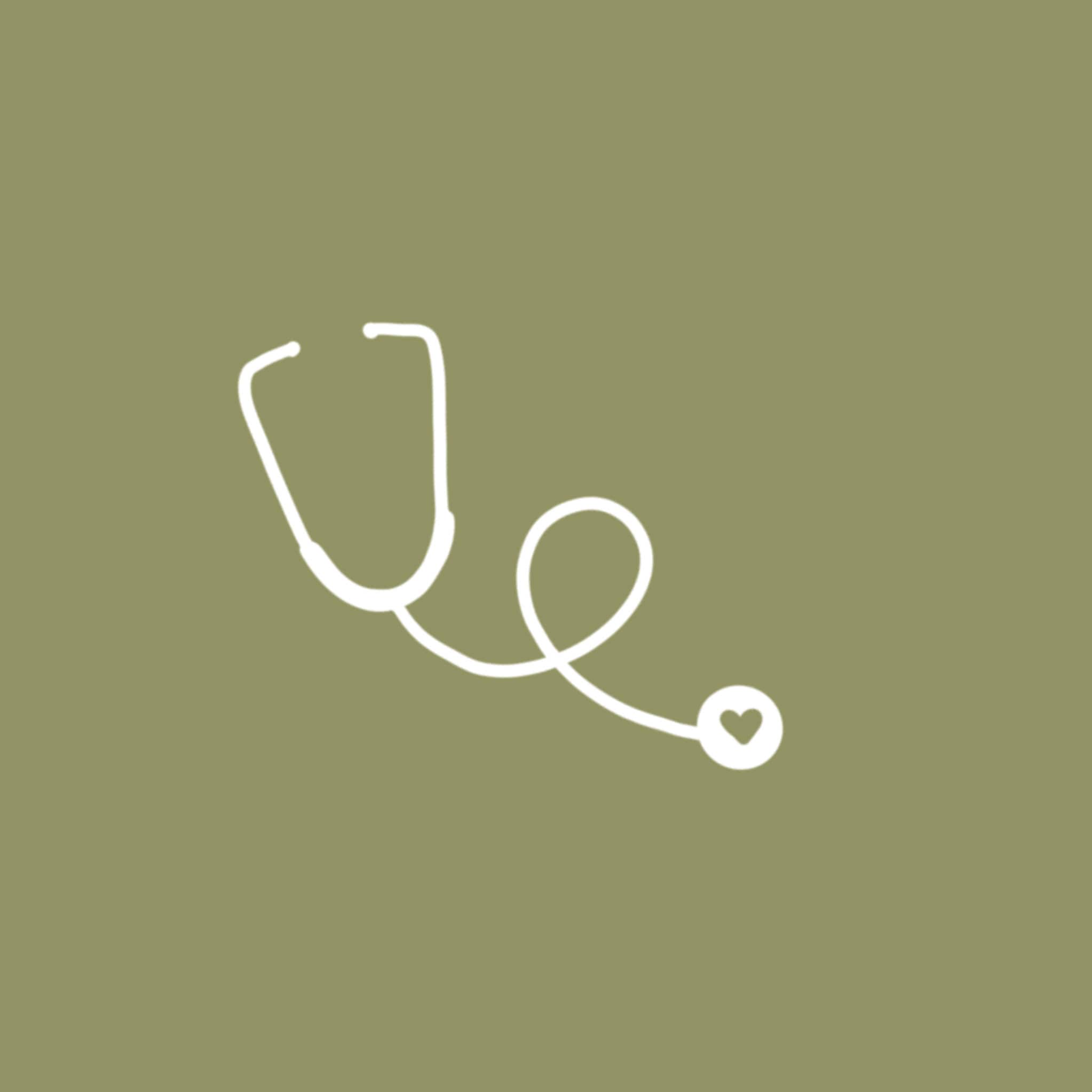 A stethoscope icon on green background - Nurse